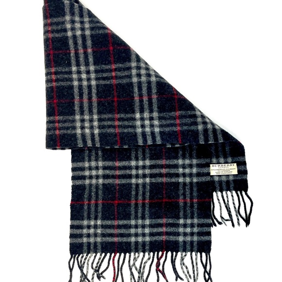 Burberry Black, Gray & Red Scarf! - Picture 10 of 11
